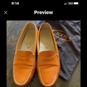 Tods gommino orange shoes